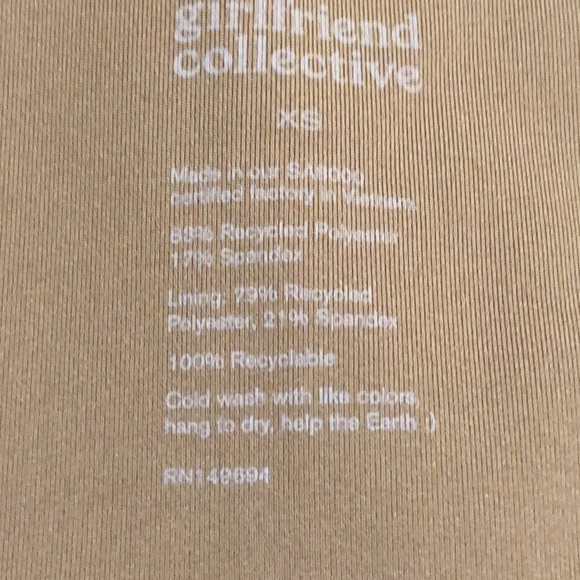 Girlfriend Collective Rib Paloma Bra Size XS Tan - Picture 4 of 4